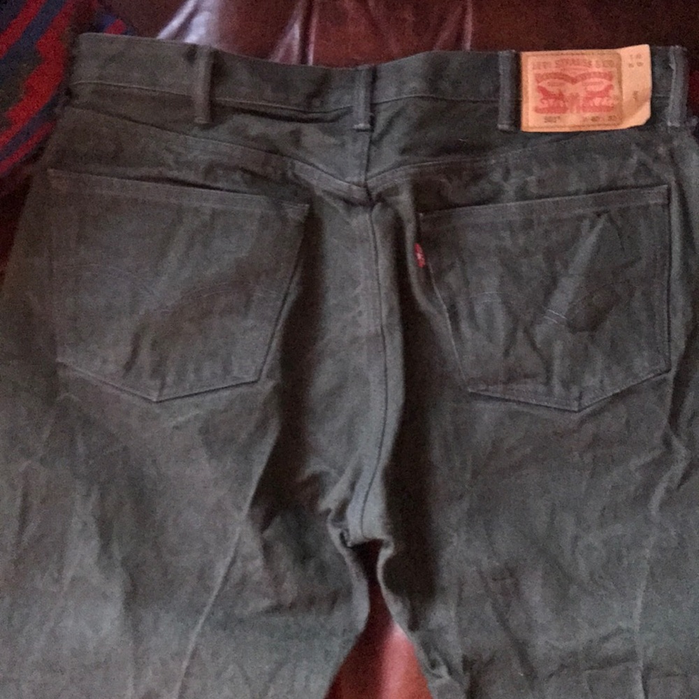 Olive green made from white oak cone denim.